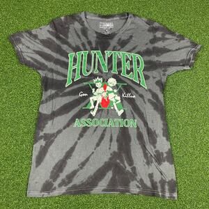 Hunter x Hunter Gon & Killua Hunter Association Black Tie Dye T-Shirt Sz M